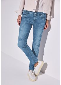 Street One Damen 5-Pocket-Jeans "Style Jane"light blau destroy wash, casual, Gr. 31, unifarben, Denim/Jeans, Obermaterial: 83% Baumwolle, 15%