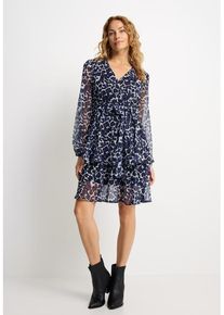 Lascana Druckkleid mehrfarbig Gr. 34 für Damen. V-Ausschnitt und Allover-Druck. Figurumspielend. Nachhaltig.