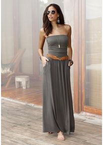 Lascana Maxikleid beige Gr. 34 für Damen. Figurbetont. Nachhaltig.