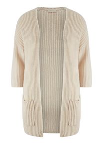 include - Strickjacke mit 3/4-Arm, beige, Gr. 36 / S - Schurwolle