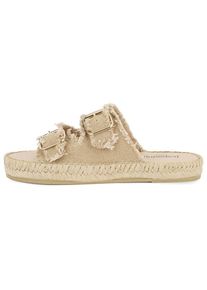 Espadrij Claquette Linen Sandalen Damen (Gr 41 |beige)