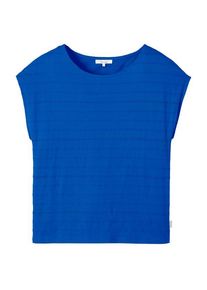 Tranquillo Lockeres Shirt aus Ajour-Jersey T-Shirt Damen (Gr L |blau)