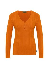 Longsleeve Tranquillo Seidiges Ecovero-Shirt V-Neck Damen (Gr XL |orange)