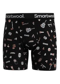 Smartwool Merino Print Boxer Brief Boxed Merinounterwäsche Herren (Gr M |schwarz)