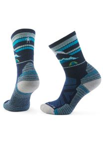 Smartwool Hike Light Cushion New Pattern Crew Socks Wandersocken Damen Wandern (Gr M |blau)