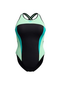 Badeanzug Speedo High Neck Splice Crossback Swimsuit Damen (Gr 46 |schwarz)