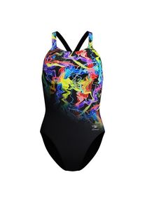 Badeanzug Speedo Placement Printed Powerback Damen (Gr 36 |schwarz)
