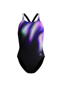 Speedo Placement Printed Powerback Badeanzug Damen (Gr 42 |schwarz)