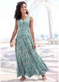 Vivance Maxikleid mehrfarbig Gr. 34 für Damen. V-Ausschnitt und Allover-Druck. Figurumspielend. Nachhaltig.