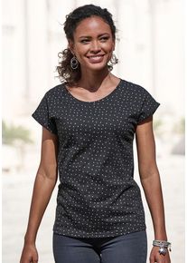 Vivance Kurzarmshirt 'mit silbrigen Glitzerpünktchen' mehrfarbig Gr. 32/34 für Damen. Mit Rundhals. Bequem. Nachhaltig.