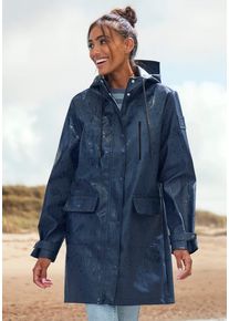 ELBSAND Regenjacke blau Gr. 36 für Damen. Mit Badges. Gerade