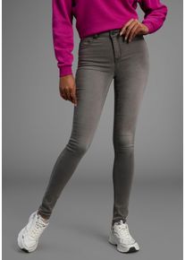 Skinny-fit-Jeans Arizona "Ultra Stretch", Damen, Gr. 34, N-Gr, grau (grau used), Denim/Jeans, Obermaterial: 63% Baumwolle, 32% Polyester, 5% Elasthan, skinny fit lang, Jeans Skinny-fit-Jeans, skinny-fit, betonte Taille, shaping-Effekt, high Waist, Topseller