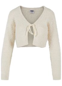 Urban Classics Damen Strickjacke "Urban Classics Damen Ladies Tied Cropped Feather Cardigan", beige, Gr. XXXL, unifarben, 51% Polyacryl, 49%