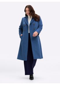 sheego by Joe Browns sheego Große Größen Wintermantel mit Reverskragen und Knopfleiste, jeansblau, Größe 48 - Damen