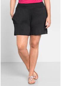sheego Große Größen Lockere Shorts mit Smokbund, schwarz, Größe 42 - Damen