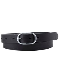 Levi's LEVI'S Damen Ledergürtel "WOMEN'S CHARLIE BELT", schwarz, casual, Gr. 70, unifarben, Leder, Gürtel, mit Logoprägung