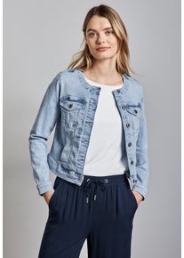 Street One Damen Jeansjackeultra bleached wash, casual, Gr. 46, unifarben, Jeans, 84% Baumwolle, 13% Polyester, 3% Elasthan, Jacken, mit Brusttaschen