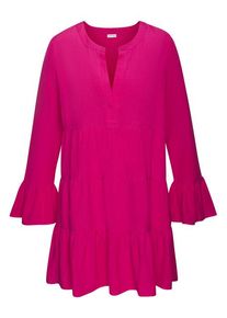 Lascana Longbluse pink Gr. 32/34 für Damen. Mit Rundhals. Figurumspielend