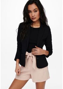 Only Damen Jerseyblazer "ONLPOPTRASH LIFE BLAZER TLR", schwarz, casual, Gr. L, unifarben, Milano Rib, Obermaterial: 63% Viskose (LENZING ECOVERO),