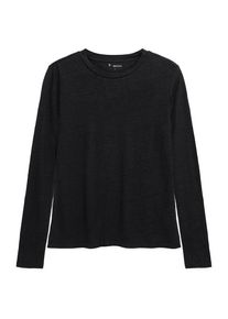KnowledgeCotton Apparel L/S Linen T-Shirt Longsleeve Damen (Gr XXL |schwarz)