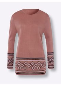 sheego Gro&szlig;e Gr&ouml;&szlig;en Longpullover weich wie Kaschmir, rosenholz-marine, Gr&ouml;&szlig;e 46 - Damen