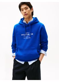 Kapuzensweatshirt Tommy Hilfiger "OVAL GRAPHIC HOODIE", Herren, Gr. XL, wedge blau, Sweatware, Obermaterial: 63% Baumwolle, 37% Polyester, unifarben, regular fit normal, Rundhals, eingesetzt Rippb&uuml;ndchen, Sweatshirts Kapuzensweatshirt, Regular fit