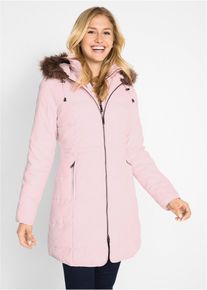 bonprix Steppjacke mit Kapuze gef&uuml;ttert, rosa, Gr.50, W&auml;rmender Steppmantel mit Fellimitat