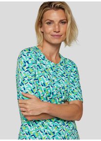 Rabe Damen Rundhalsshirt, grün, casual, Gr. 46, bedruckt, Jersey, Obermaterial: 92% Viskose, 8% Elasthan, Shirts, halbarm, mit grafischem Muster