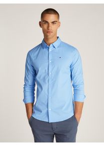 Tommy Jeans Herren Langarmhemd "Sabim Stretch Hemd Shirt", blau, casual, Gr. S, unifarben, Web, Obermaterial: 97% Baumwolle, 3% Elasthan, Hemden,