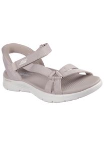 Skechers Damen Sandale "GO WALK FLEX SANDAL-ILLUMINATE", Gr. 35, grau, Textil, sportlich, Schuhe, Sandalette, Trekking Sandale mit Gogo Mat Fußbett