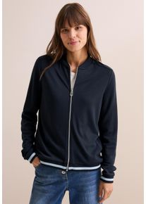 Cecil Damen Cardigan, blau, casual, Gr. XXL, unifarben, Stoff, 67% Polyester, 30% Viskose, 3% Elasthan, Strickjacken, aus softem Materialmix