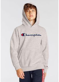Champion Kinder Kapuzensweatshirt, grau, sportlich, Gr. L, unifarben, Sweatware, Obermaterial: 54% Baumwolle, 46% Polyester, Sweatshirts, für Kinder