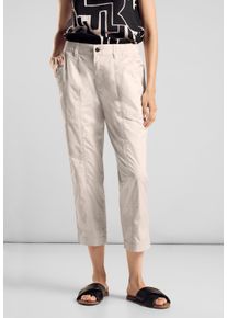Street One Damen Stoffhose "Style Bonny", beige, casual, Gr. 40, unifarben, Web, Obermaterial: 98% Baumwolle, 2% Elasthan, Hosen, Sommerhose in 3/4