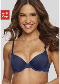 s.Oliver Damen Schalen-BH "Pauline", Gr. 80, blau, Spitze, Microtouch, Obermaterial: 62% Polyamid, 23% Polyester, 15% Elasthan, feminin, BHs, mit