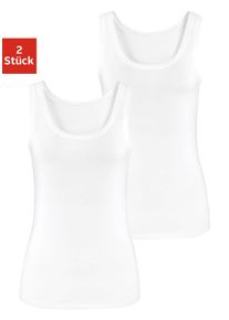 Vivance Damen Tanktop "aus elastischer Baumwoll-Qualität", weiß, Basic, Gr. 32, unifarben, Single Jersey, Obermaterial: 95% Baumwolle, 5% Elasthan,