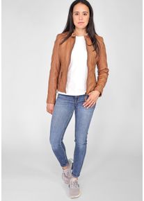 Mustang Damen Lederjacke "Jeannette", braun, Gr. XL, Obermaterial: 100% Lammleder / Futter: 100% Baumwolle / Ärmelfutter: 100% Polyester, Jacken