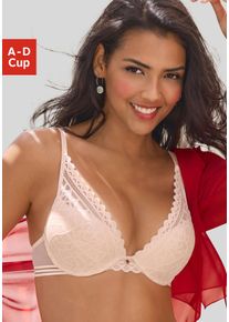 s.Oliver Damen Push-up-BH "Milene", Gr. 75, beige, Spitze, Microtouch, Obermaterial: 60% Polyamid, 35% Polyester, 5% Elasthan, feminin, BHs, im edlen