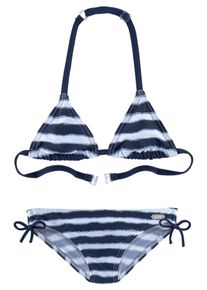 Buffalo Kinder Triangel-Bikini, blau, Gr. 128, Batikmuster, gestreift, Polyamid, Bikini-Sets, in trendiger Streifen-Optik