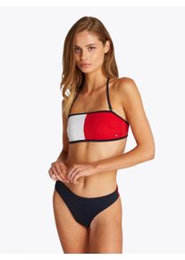 Damen Bandeau-Bikini-Top "BANDEAU", blau, casual, Gr. L, Tommy Hilfiger Swimwear, Colorblocking, Polyamid, Bikini-Oberteile, in Color-Block-Optik,