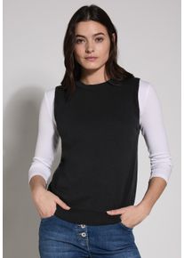 Cecil Damen Strickpullover, schwarz, casual, Gr. XXL, unifarben, Web, 100% Baumwolle, Pullover, aus reiner Baumwolle