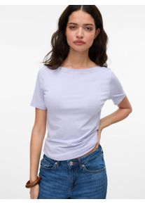 Véro Moda VERO MODA Damen Kurzarmshirt "VMPANDA MODAL S/S TOP NOOS", lila, modisch, Gr. M, unifarben, Jersey, Obermaterial: 48% Baumwolle, 48% Modal, 4%
