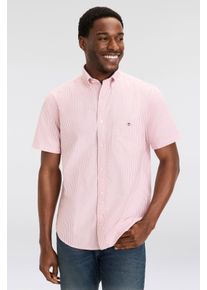 Gant Herren Kurzarmhemd "REG CLASSIC OXFORD STRIPE SS SHIRT", rot, casual, Gr. S, Web, Obermaterial: 100% Baumwolle, Hemden