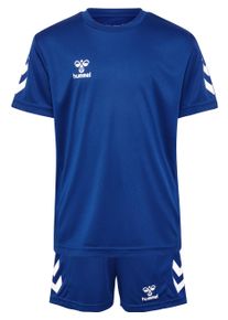 Hummel Kinder T-Shirt & Shorts "HMLLOGO SET KIDS", blau, sportlich, Gr. 128, Jersey, Obermaterial: 100% Polyester, KOB Set-Artikel, für Kinder