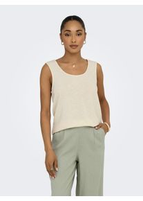 Only Damen Spitzentop "ONLFREDA S/L U-NECK MIX TOP BOX JRS", weiß, modisch, Gr. XS, unifarben, Jersey, Obermaterial: 66% Polyester, 29% Viskose, 5%