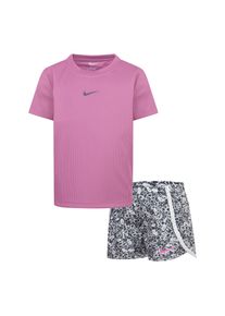 Nike Sportswear Kinder T-Shirt & Shorts, grau, Gr. 98, Obermaterial: 90% Polyester, 10% Elasthan. Obermaterial Hose: 100% Polyester, KOB Set-Artikel,