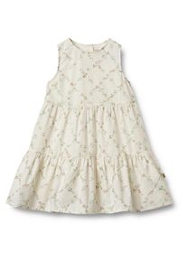 Wheat Mädchen Jerseykleid "Wheat Kleid Sommerkleid Luise"ivory checked flowers, Gr. 104, 100% Bio-Baumwolle, Kleider