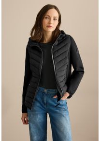 Cecil Damen Outdoorjacke, schwarz, casual, Gr. XS, unifarben, Stoff, Rückseite und Ärmel: 67% Polyester, 27% Viskose, 6% Elasthan; Steppfront: 100%