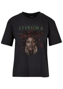 MISS TEE Herren T-Shirt "Miss Tee Damen Utopia Tee", schwarz, casual, Gr. XXL, bedruckt, 100% Baumwolle, Shirts