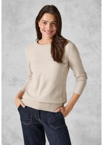 Cecil Damen Strickpullover, beige, casual, Gr. XL, unifarben, Stoff, 50% Viskose, 28% Polyester, 22% Nylon, Pullover, aus softem Materialmix