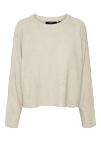 Véro Moda VERO MODA Damen Rundhalspullover "VMJUPITER LS O-NECK PULLOVER BF", beige, modisch, Gr. XS, unifarben, Strick, Obermaterial: 75% Polyacryl, 22%